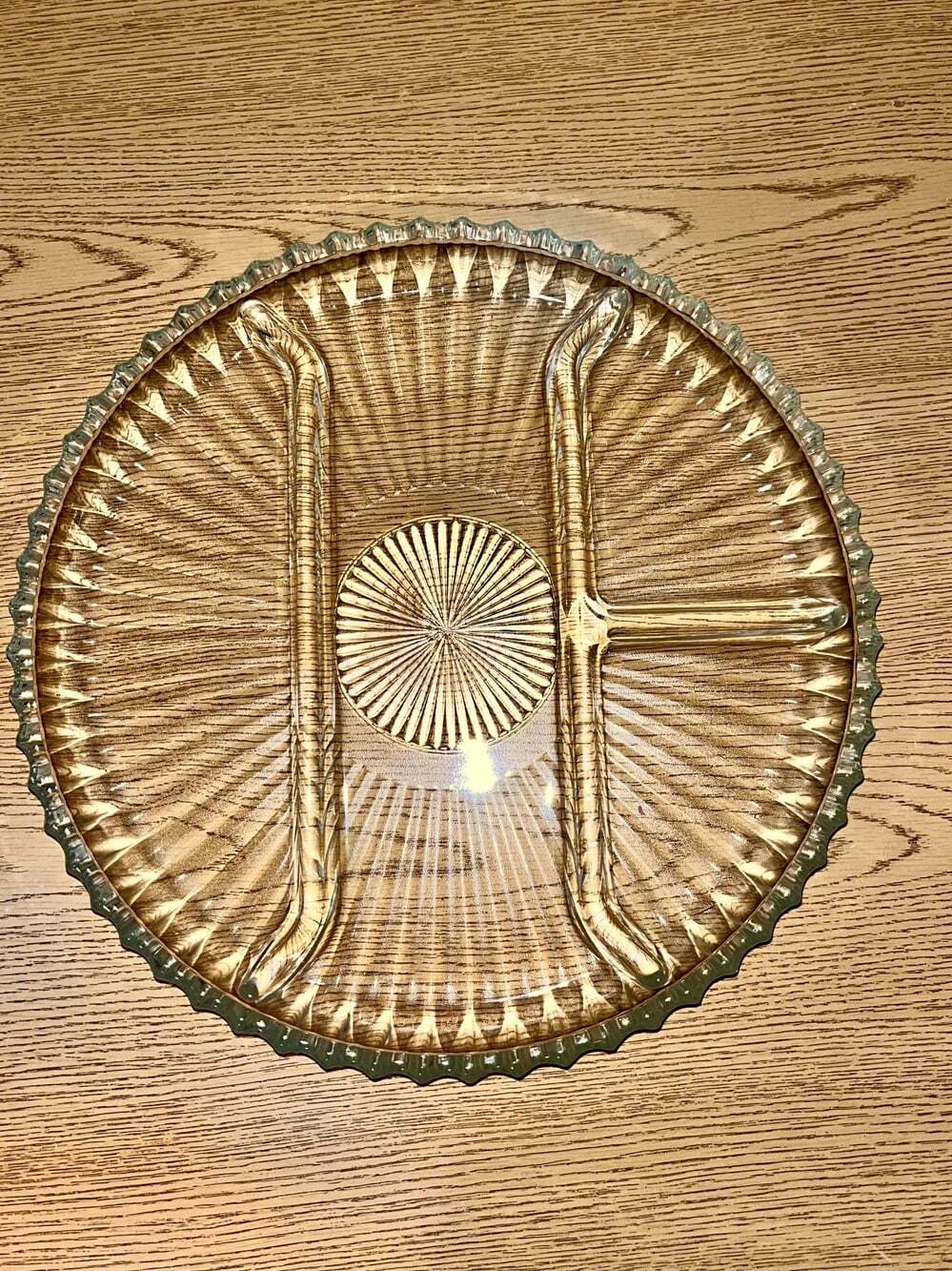 10" Indiana Glass Co Relish Platter